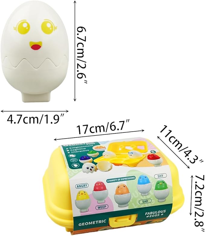Pinkiwine Easter Hide & Squeak Eggs Montessori Sorting & Matching Learning Toys for Toddlers Kids Boys Girls Easter Basket Stuffers Gifts Party Favors