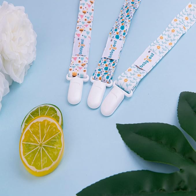 babygoal Pacifier Clips, 6 Pack Binky Paci Holder Leashes Fits for Most Baby Pacifiers and Binkies