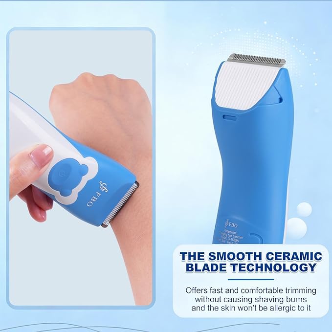 FBO Bear Baby Hair Clippers Pro Quiet Waterproof Painless for Infants & Toddlers