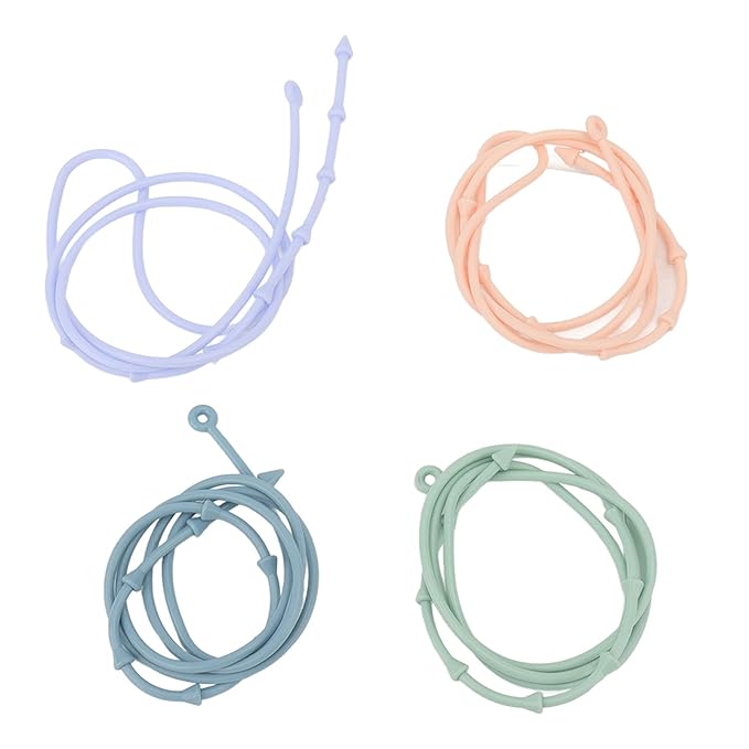 4PCS Baby Teething Toys, Cross Shape Teethers with Silicone Lanyard, Colorful Infant Chew Toys for Newborn Infant