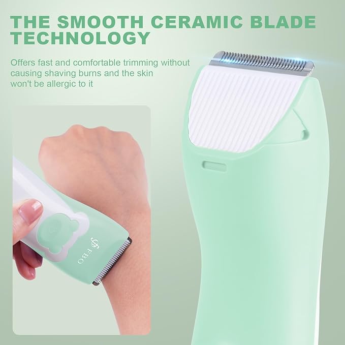 FBO Bear Baby Hair Clippers Pro Quiet Waterproof Painless for Infants & Toddlers