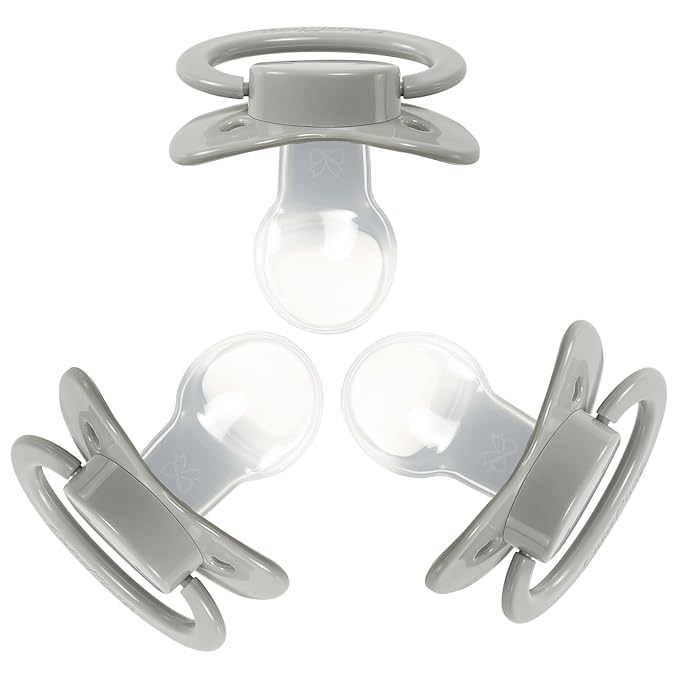 CutiePlusU Big Sized Pacifier Large Shield Gray 3 Pack