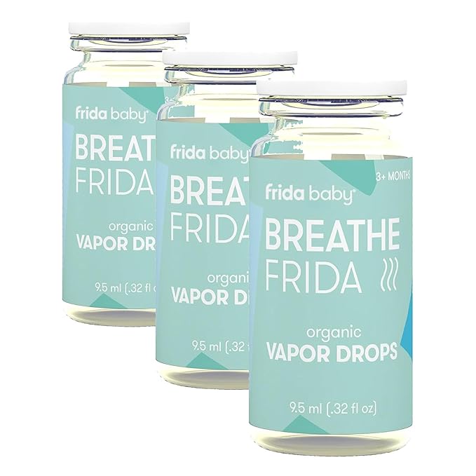 Frida Baby Breathefrida Vapor Bath Drops, Baby-Congestion Relief with Eucalyptus Essential Oil for Humidifier, Aromatherapy Oil Help Baby Breathe Easy (Pack of 3)