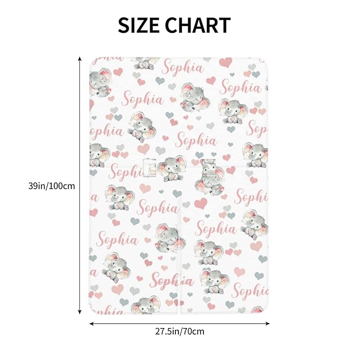 Personalized Elephants Pink Baby Car Seat Canopy for Babies with Name, Customized Stroller Car Seat Covers for Girls, Minky Nursing Carseat Cover for Breastfeeding, Car Seat Canopies for Newborn