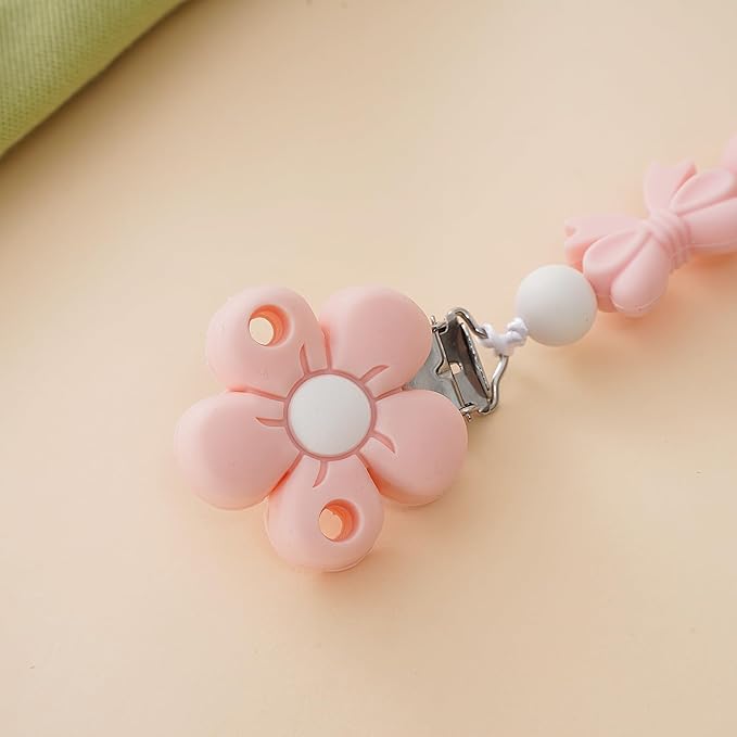 Personalized Baby Pacifier Clip with Name, Customized Name Silicone Holder Clip for Boy Girl