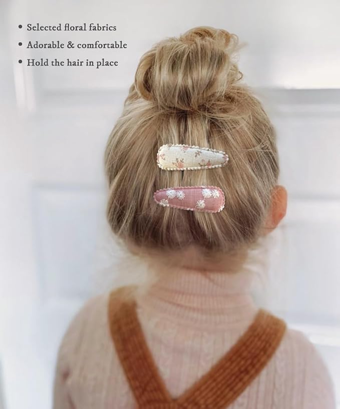 Cherssy Floral Hair Bow Clips for Little Girls, 20 Pack Flower Fully Lined Alligator Clips and Snap Hairpins Set, Handmade Hair Accessories for Baby Toddler Kid School Age Girls Gifts