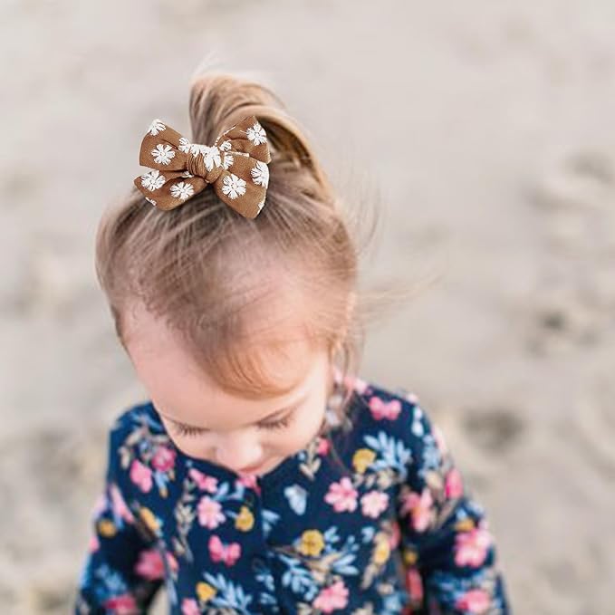 BQUBO Baby Girl Bows and Headbands Cute Headbands with Bow Nylon Hairbands Handmade Hair Accessories for Newborn Infant Toddlers 10 Pack