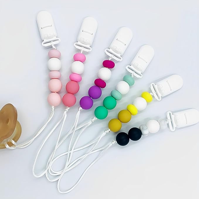 50pack 20mmRibbon Pacifier Plastic Suspender Clips for DIY Teething Toys Baby Blankets Dummy Bib Leash, White