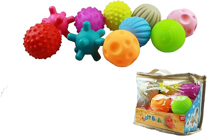10PCS Sensory Balls for Toddlers 1-3, Baby Toys 6-12 Months, Soft Textured Balls, Safe Teething Toys for Boys & Girls, Montessori Gifts, 2025