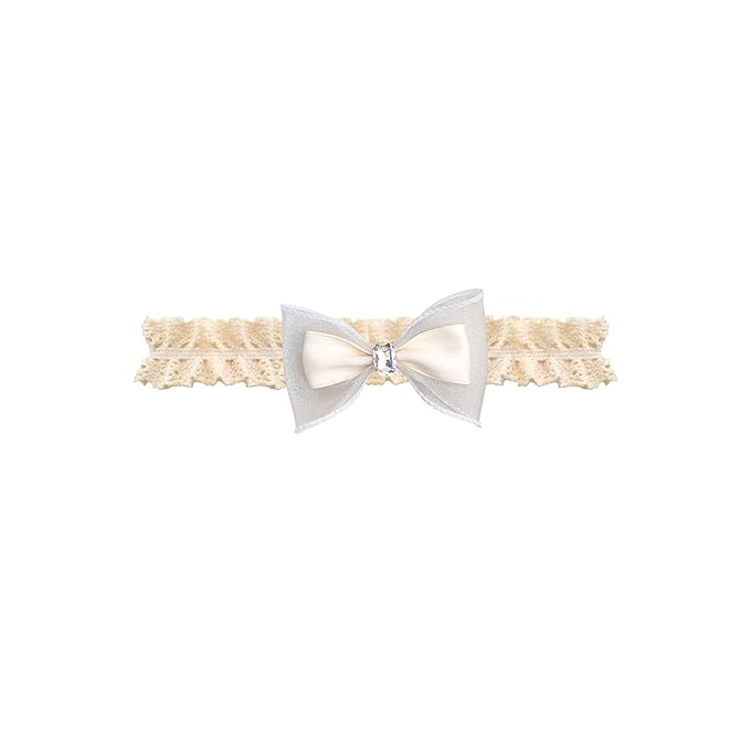 Baby Girls Hairbands bows Headband Stretchy Soft Flower Hairband Toddler Handmade Headbands with Pearls Elastic Headband for Infant Toddler Girl Hair Accessories (Diamond Bow, Elastic)