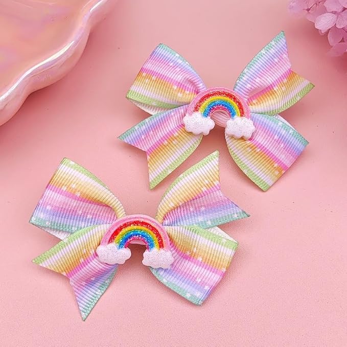 Baby Rainbow Cloud Headband Girls Hair Clips Pin Cloud Hair Band Rainbow Headwear BBG17 (Hair Clips-A)