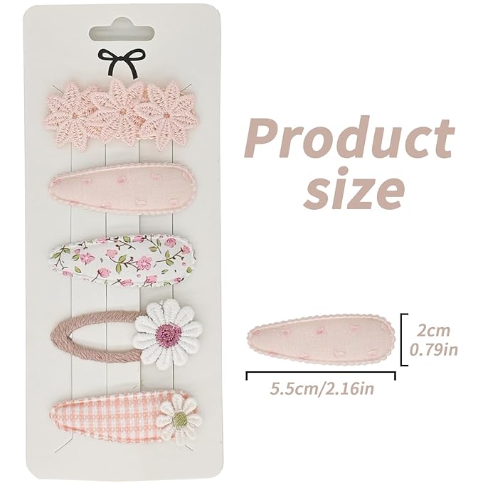 5 Pcs Baby Hair Clips, Snap Toddler Hair Clips for Girls - Gentle Snap Clip Hair Accessories for Infants & Toddlers