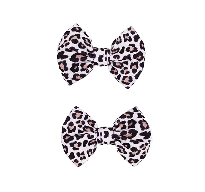 Baby Girls Leopard Bow hairpin girls leopard bow Hair Accessories for women.(FJ65-1)