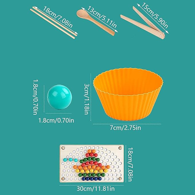 Montessori Sorting and Stacking Toys, Sensory Fine Motor Skills Toy with Color Sorting Balls, Counting & Matching Game, Preschool Learning Educational Toy, Toddler Gift Age 3+