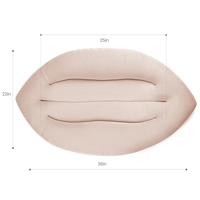 Baby Lounger for Newborn: Skin-Friendly & Breathable for 0-12 Months Infant Tummy Time Playtime & Diaper Changes - Portable & Lightweight Cushion for New Parents (Sand)