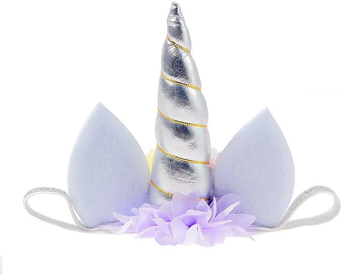 Nishine Baby Elastic Glitter Unicorn Horn Headband Children Unicorn Party Supplies Cosplay Gift