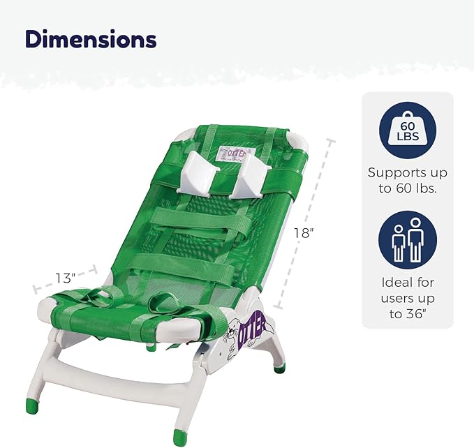Inspired by Drive Otter Pediatric Bathing System Shower Chair, Small, Green