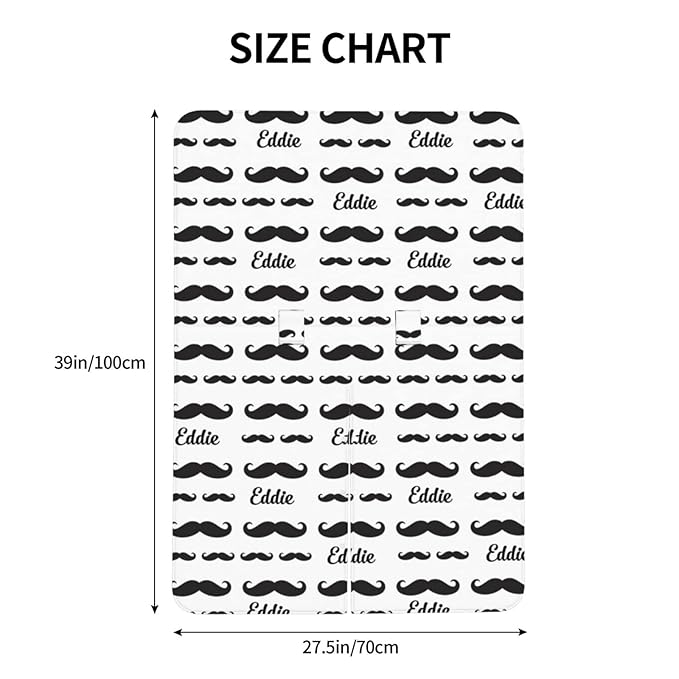 Personalized Mustache Baby Car Seat Canopy for Babies with Name, Custom Car Seat Covers for Girls Boys, Peekaboo Opening Minky Nursing Breastfeeding Cover Infant Car Seat Canopies for Newborn