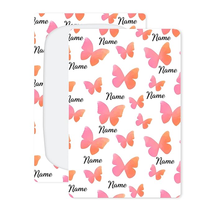 Personalized Name Baby Car Seat Stroller Cover Nursing Cover, Customized Butterfly Breastfeeding Scarf for New Mom, Soft Stretchy Infant Carrier Cover Car Canopy Coverage, Gifts Newborn Girls