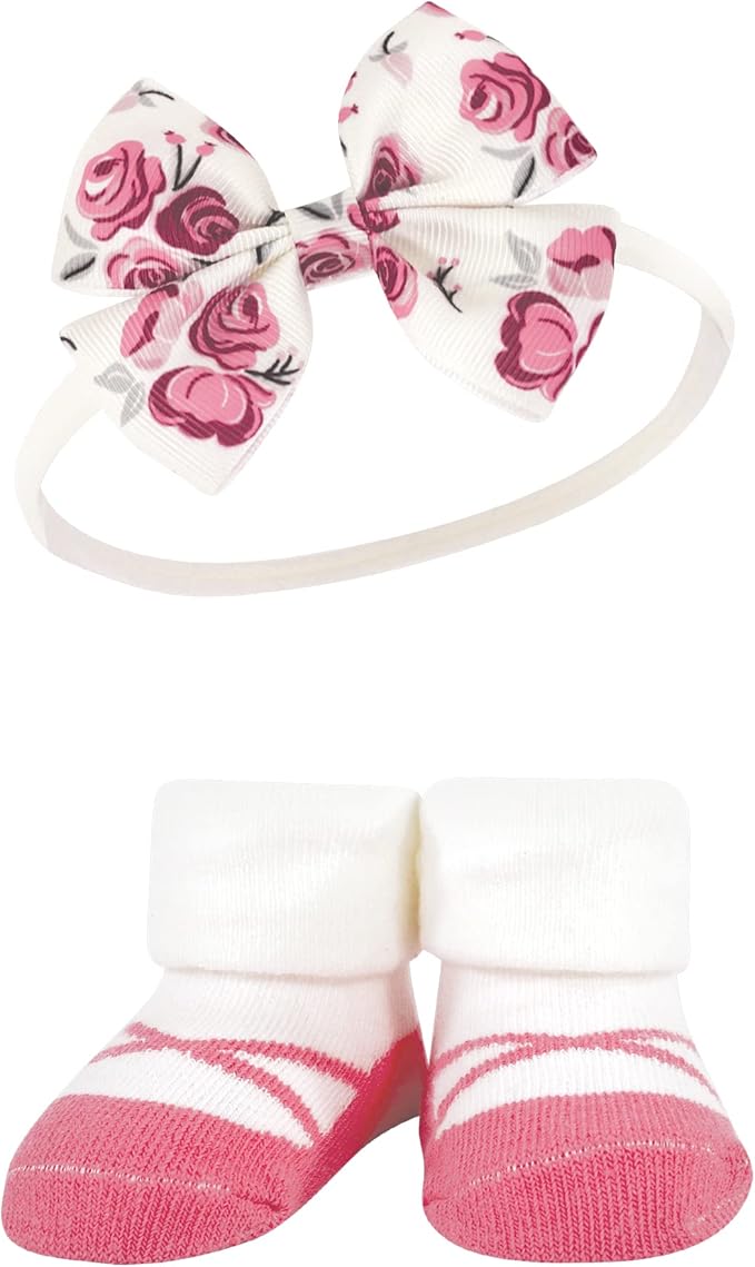 Hudson Baby Girl's Headband and Socks Giftset