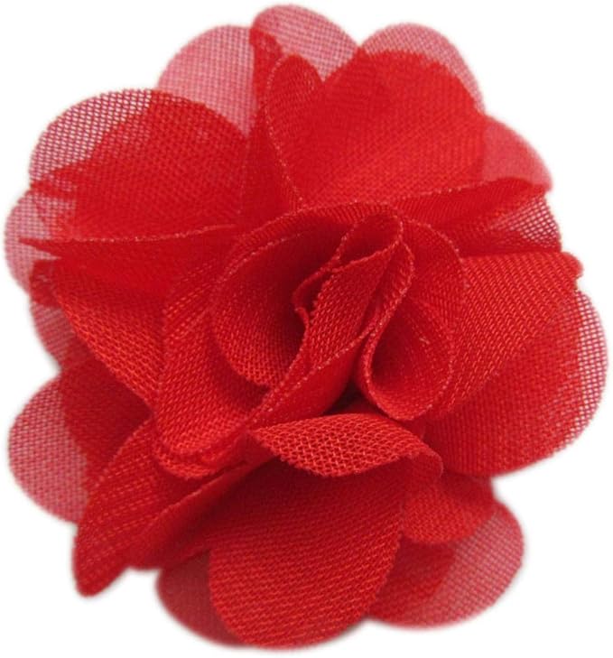 YYCRAFT Pack of 30 Chiffon Flower 2" Hair Flower Headband-Red