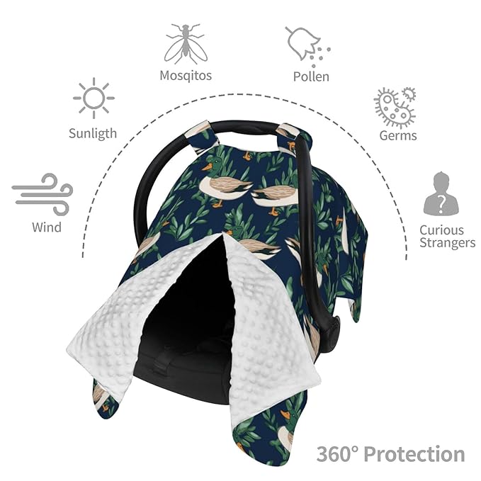 KiuLoam Cute Farm Animal Mallard Duck Baby Car Seat Canopy, Nursing Cover for Mom Breastfeeding Scarf, Infant Car Seat Cover/Multiuse Baby Stroller Covers for Babies Boys Girls