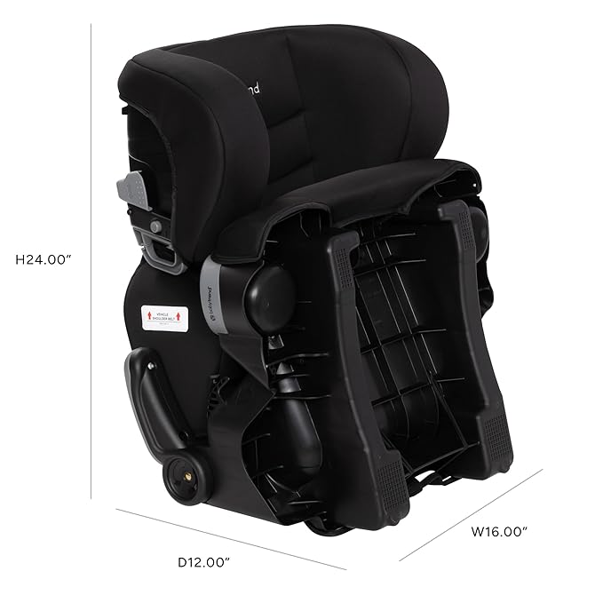 Baby Trend Protect 2-in-1 Folding Booster Seat, Midnight Black – Fold-Flat Travel-Ready Design, Lightweight Build, Belt-Positioning Comfort