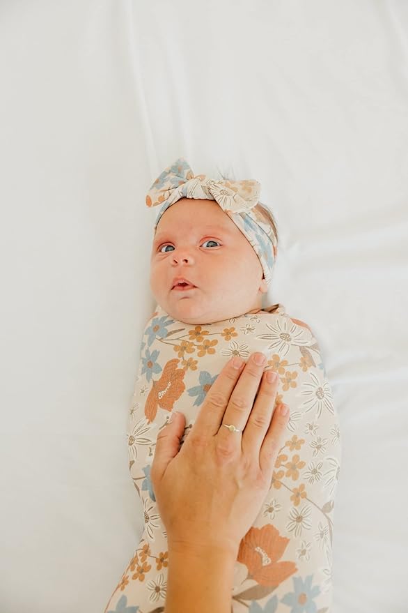 Copper Pearl Baby Bows: Stylish Headbands for Baby Girls, Premium Soft and Stretchy Baby Headbands, Perfect for Newborns, Trendy Designs - Eden