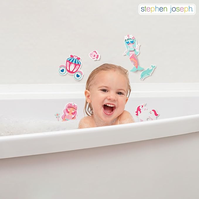 Stephen Joseph, Floating Foam Bath Character 10-Piece Toy Set, Axolotl
