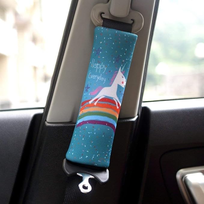 Baby Seat Belt Strap Cover, 2 Pcs Kids Car Seat Belt Cushions Pads, Shoulder Strap Protectors for Girls Boys (1A)