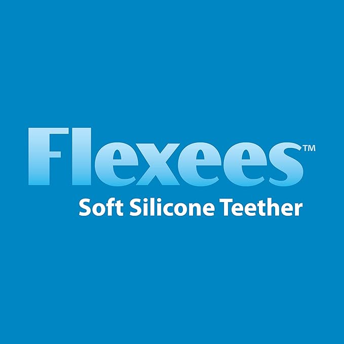 Dr. Brown's Flexees Friends Baby Teether, Orange Fox, 100% Silicone, BPA Free, 3m+