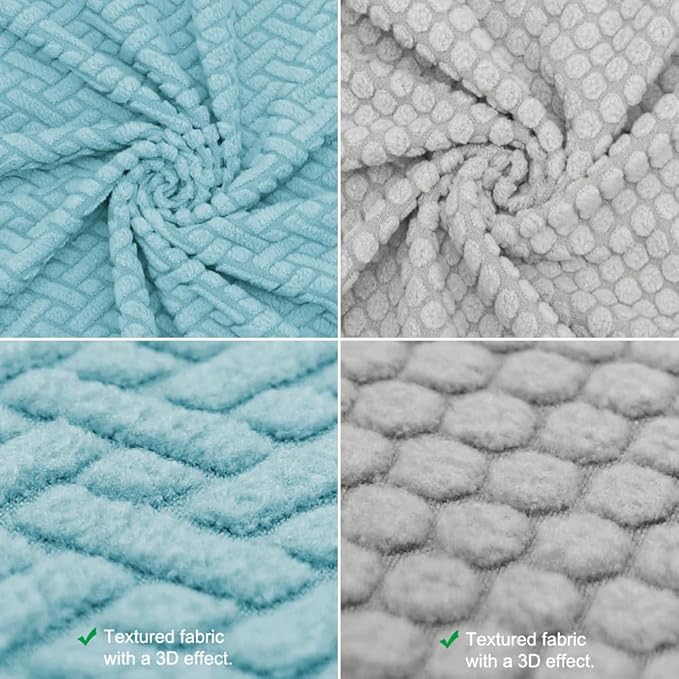 Strechy Newborn Lounger Cover, Removable and Ultra Soft Sung Fitted Baby Lounger Slipcover by BlueSnail (2 Pack, Lake Blue+Light Gray)