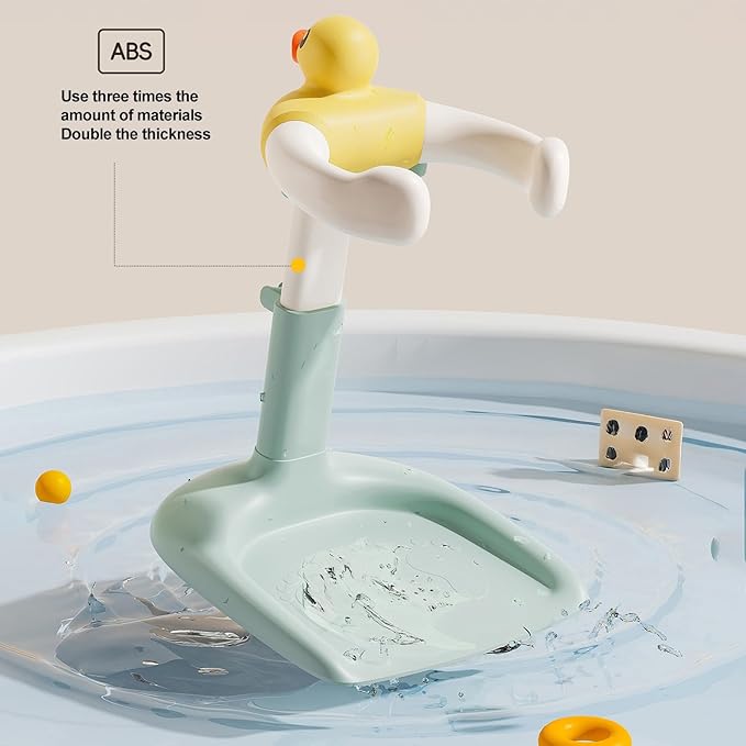 Adjustable Baby Shower Stand with Anti-Slip Base,Bath Shower Standing Support Stand,Portable Bath Helper Bath Support for Infants Portable Bath Helper for Baby 8-24 Months (Yellow-C)