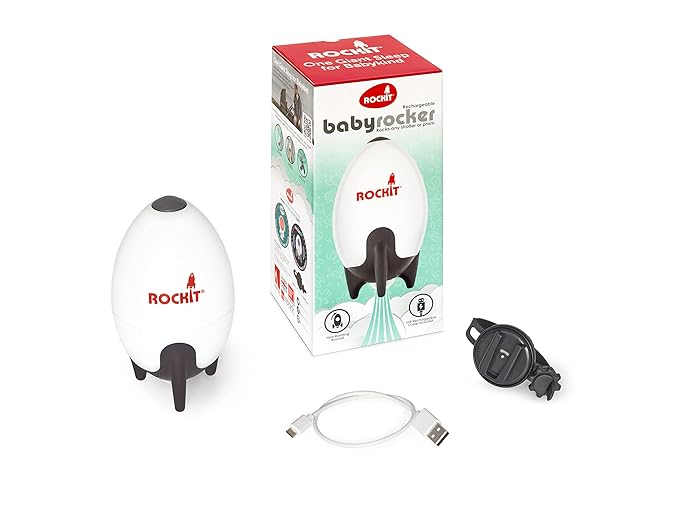 Rockit Baby Rocker USB Rechargeable - Hands-Free Portable Rocker Sleep Aid Soother Gently Rocks Stroller or Buggy - Adjustable Speed 60-Min Timer - Fits Pushchairs & Prams Creates Automatic Bouncer