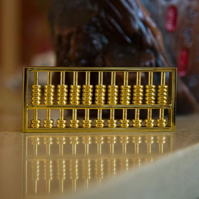 BRABUD Mini Copper Abacus Decoration Chinese Calculator Math Calculating Tool for Kids Adult Collection WQ018