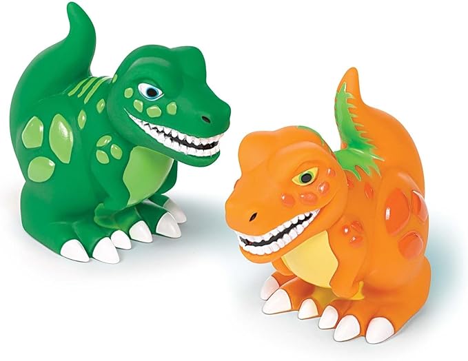 amscan Vibrant Roaring Dinosaur Squirt Toys, 1.75" x 2.75" - 4-Pack | Colorful Bath Time Companions for Kid's Splashy Adventures