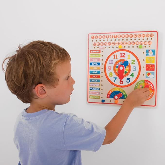 Bigjigs Toys Educational Wooden Calendar and Clock