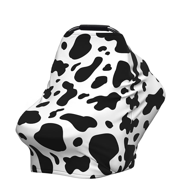 Cow Print Baby Stuff Car Seat Covers Baby Multi-Use Car Seat Canopy Carrier Cover, Breathable Breastfeeding Cover Boys & Girls
