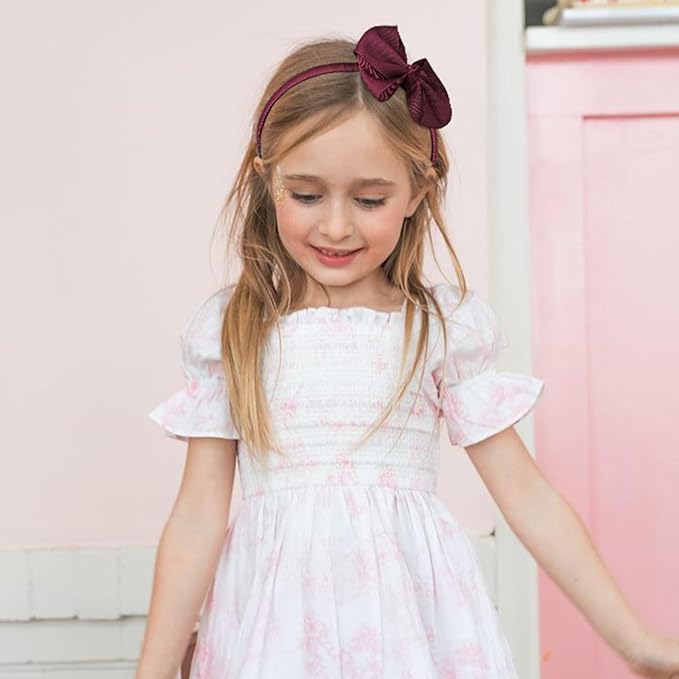 DEEKA Burgundy Uniform Hair Accessories Set, 15 Pieces - Hair Bows, Hair Clips, Headband, Hair Ties for Little Girls - School, Parties, Birthdays, Festive Celebrations