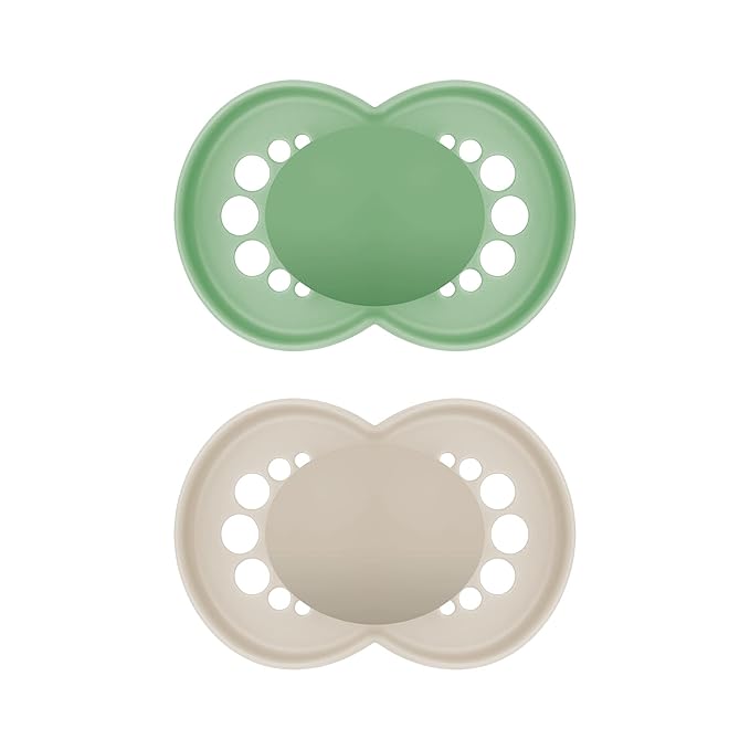 MAM Original Latex Baby Pacifier 6-16 Months, Binky for Newborn Babies, BPA-Free Skin Soft Silicone Nipple, Easy to Clean, Developed with Medical Experts, 2 Count, With Sterilizer Case, Made in Europe