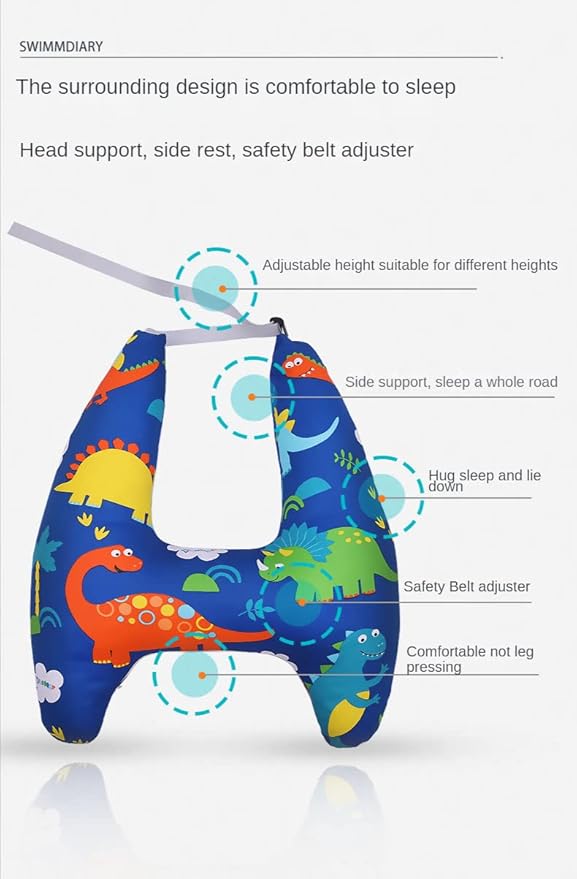 Car Back Seat Belt Pillow for Kids, Extra Soft Support Travel Pillow for Head Neck and Shoulder in Car, Universal Carseat Strap Cushion Pads for Childs Baby People (NO3)