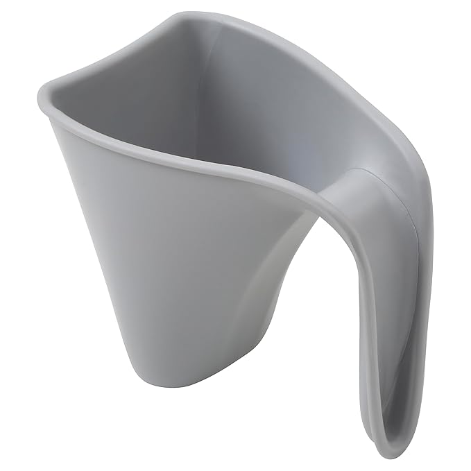 Shnuggle Bath Rinse Jug | Soft Rim Baby & Toddler Shampoo Rinser | Bath Hair Rinsing Cup | Hair Wash Jug with Handle | Essential Bath Accessories | Pebble Grey