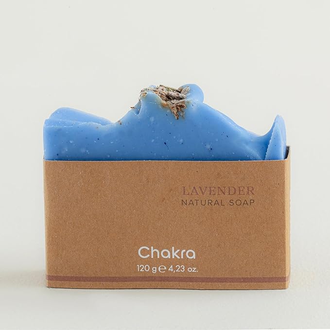 Chakra Lavender Bar Soap - Paraben & Additive Free Handmade Soap Bar for Face, Body and Hands, Gentle Cleansing for Daily Skin Care, 4.23 oz