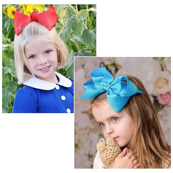 Choicbaby 18pcs 6 Inch Hair Bows for Girls Large Hair Bows with Alligator Clips Toddler Hair Accessories for Baby Girls Kids Teens