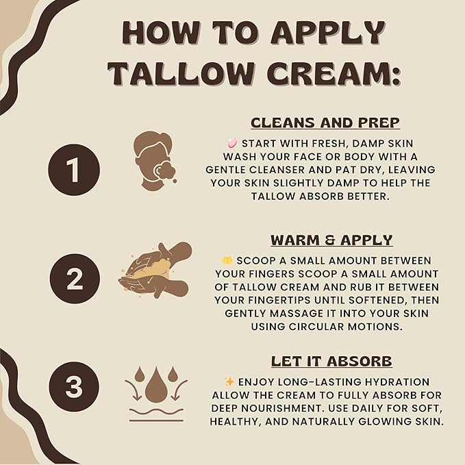 Tallow And Tale Grass-Fed & Finished Organic Tallow Cream | Face & Body Moisturizer | For Sensitive, Dry & Irritated Skin (8 OZ, Citrus Burst - Orange, Lemongrass, Rosemary & Frankincense)