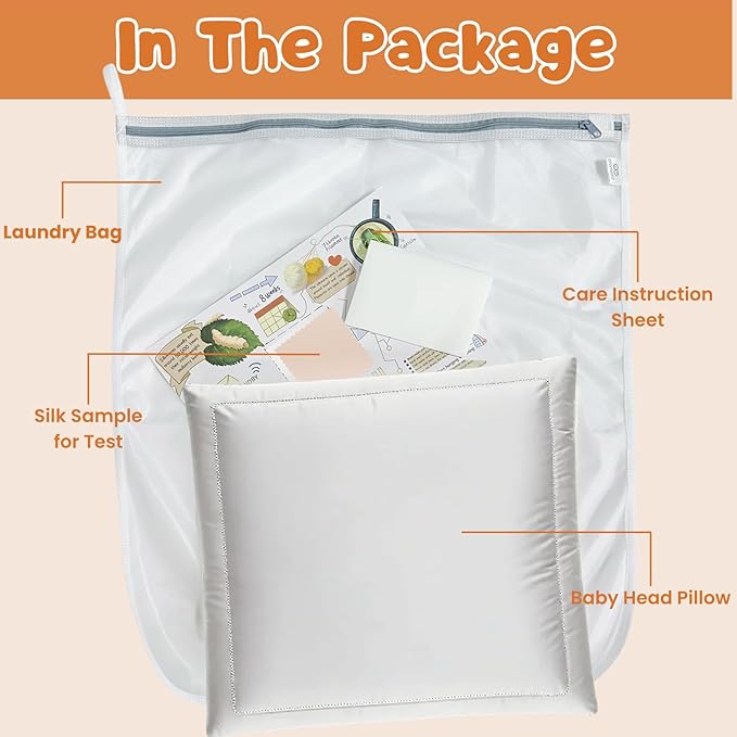 PROMEED 100% Natural Silk Carseat Headrest Cover for Baby Hair Protection - Mulberry Silk Car Seat Head Cover to Prevent Hair Loss and Bald Spot, Safe & Washable Car Seat Accessories (White)