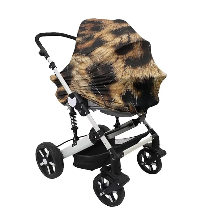 Forchrinse Leopard Print Nursing Cover Breastfeeding Scarf Babies Soft Car Seat Cover for Boys and Girls Infant Carseat Canopy Multi-Use Git