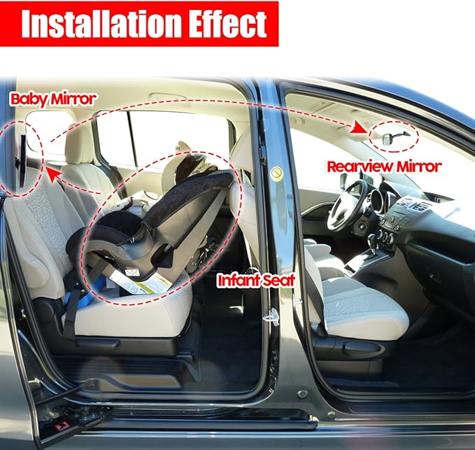 Car Baby Rear View Auto Dimming Mirror by Zone Tech - Premium Quality Large Adjustable Infant Child Mirror for Safety and Security