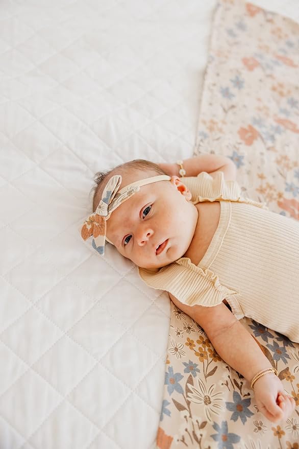 Copper Pearl Ribbon Baby Bow Eden