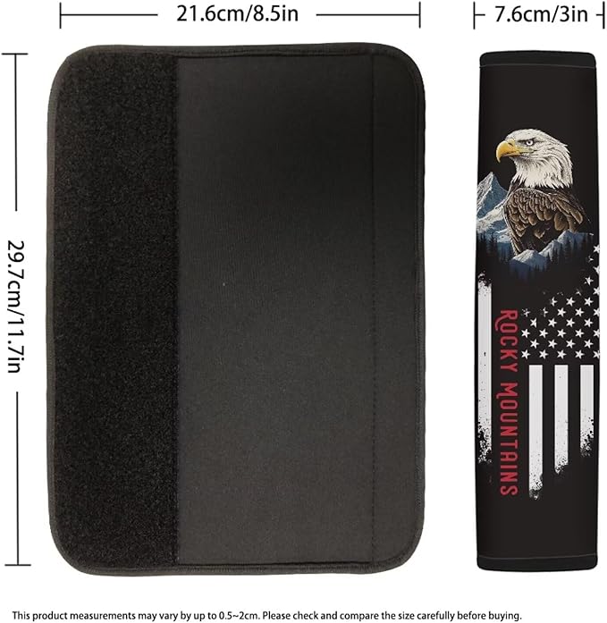AFPANQZ Eagle 250 Years Car Seat Belt Pads Covers Harness Shoulder Straps Pad Cushion Safety Seatbelt Pillow Cover for Adults Comfortable Driving Adjustable Universal Fit